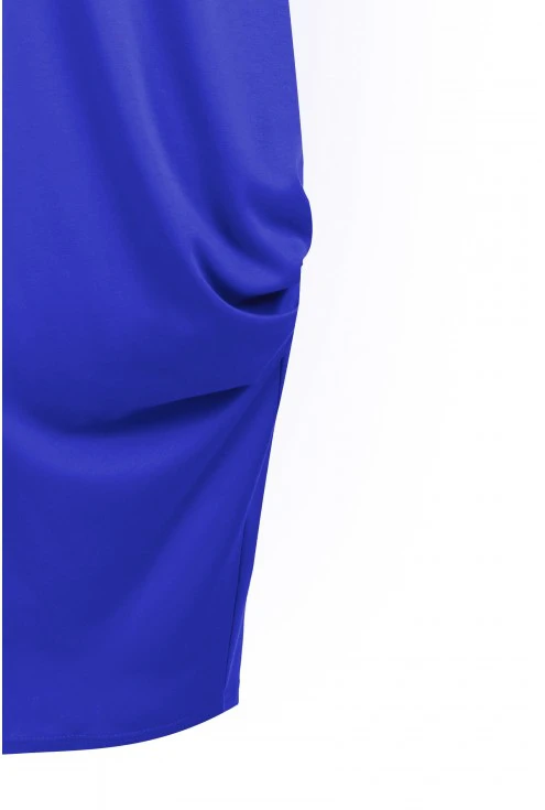 CHABROWA sukienka z marszczeniami na boku - CLARA krótki rękaw