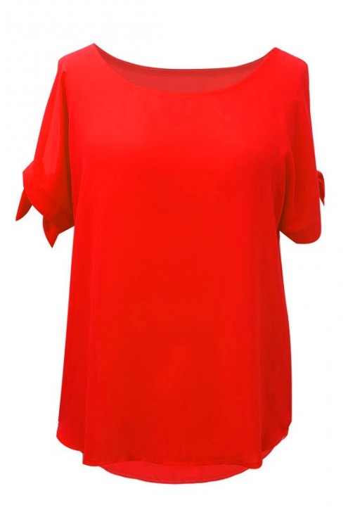 Czerwona szyfonowa bluzka - LARISS