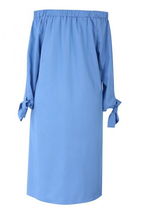 Błękitna sukienka hiszpanka z kieszeniami - Sofía