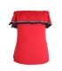 Czerwona bluzka hiszpanka z pomponami - LEILA
