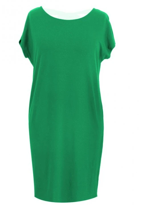 Prosta zielona sukienka z kokardą IZABELA