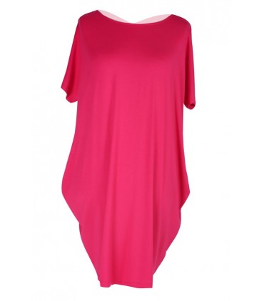 Różowa tunika / sukienka z krzyżykiem na plecach GLORIA