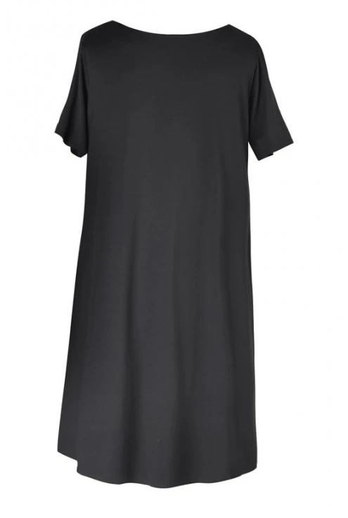 Czarna rozkloszowana sukienka z wiązaniem PATRICIA