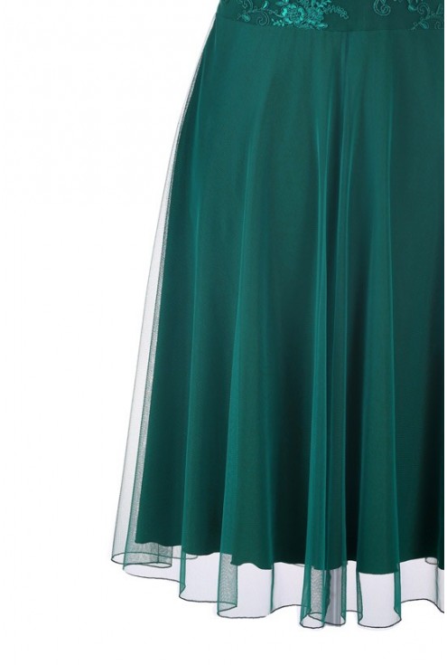 Zielona wieczorowa sukienka z koronką LUCILLE