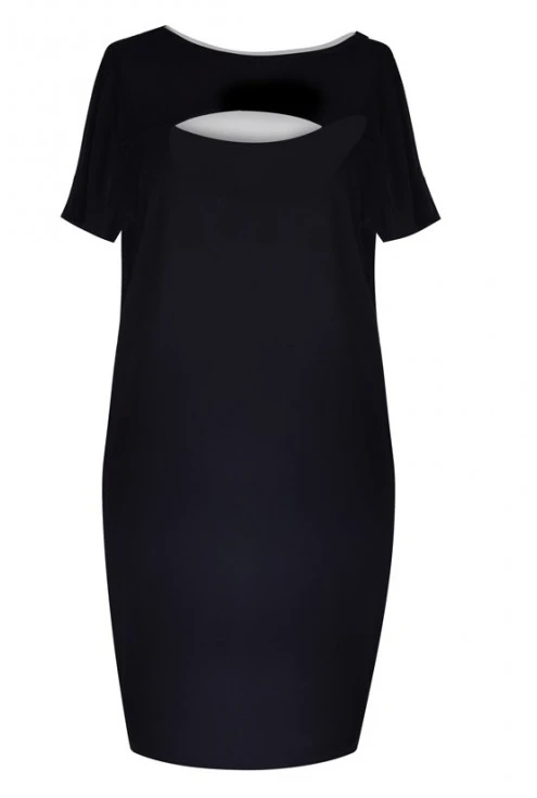 Czarna sukienka z wycięciem z przodu - NATALIE