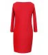 Czerwona sukienka z marszczeniami na boku - CLARA