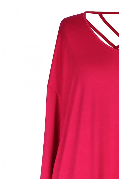 Sukienka z paseczkami na plecach ESTHER - kolor różowy