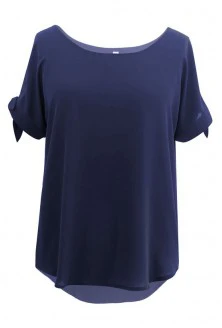 Granatowa szyfonowa bluzka - LARISS