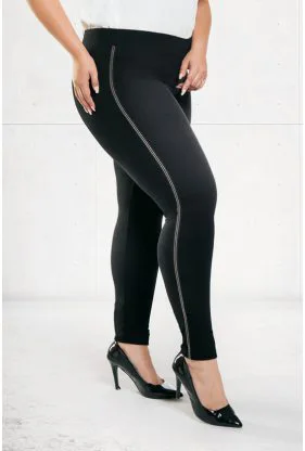 Czarne czarne legginsy plus size PUSH-UP - NOREEN 2 - Sklep XL-ka
