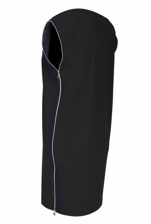 Czarna sukienka z suwakami EDITH
