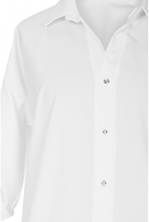 Biała bluzka / koszula z falbanką SABRINA