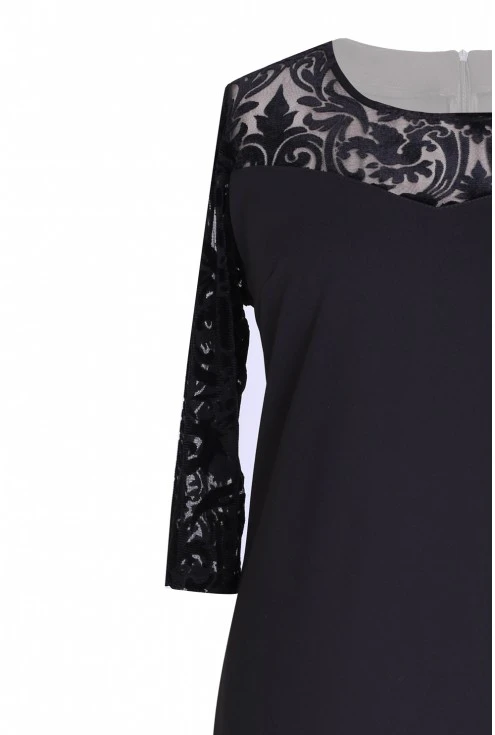 Czarna koktajlowa sukienka z tiulem - ARIADNA