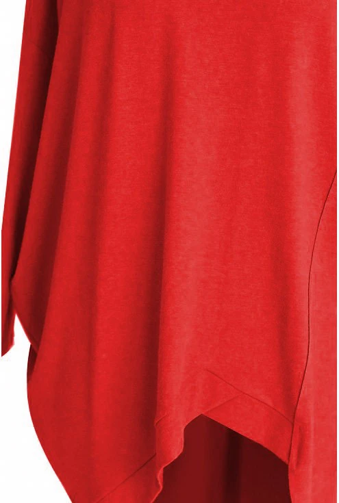 Czerwona tunika asymetryczna LORI 2 (cieplejszy materiał)