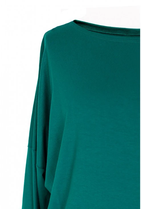 Zielona bluzka tunika z wiskozy BASIC