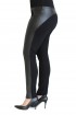 Czarne klasyczne legginsy plus size z eco skórą - duże rozmiary JUDYTA