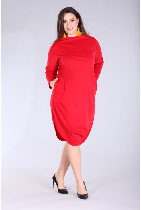 Czerwona sukienka w dużych rozmiarach ZOE 2