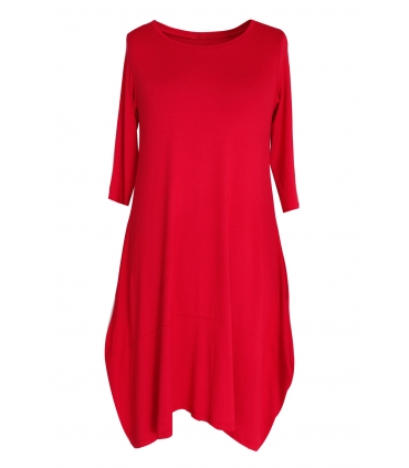 Czerwona dzianinowa sukienka HANNAH