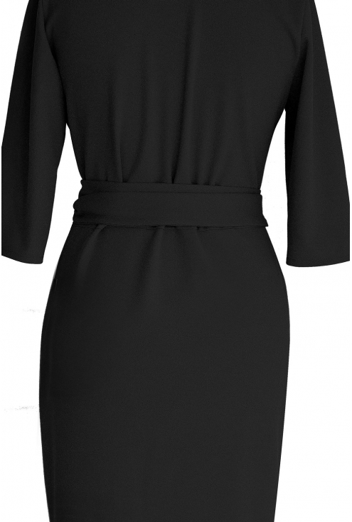 Czarna sukienka z wiązaniem - VENEZIA
