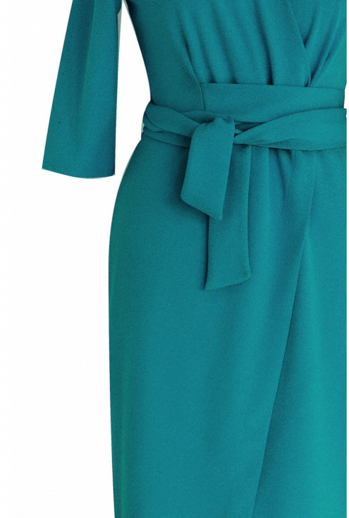 Zielona sukienka z wiązaniem - VENEZIA