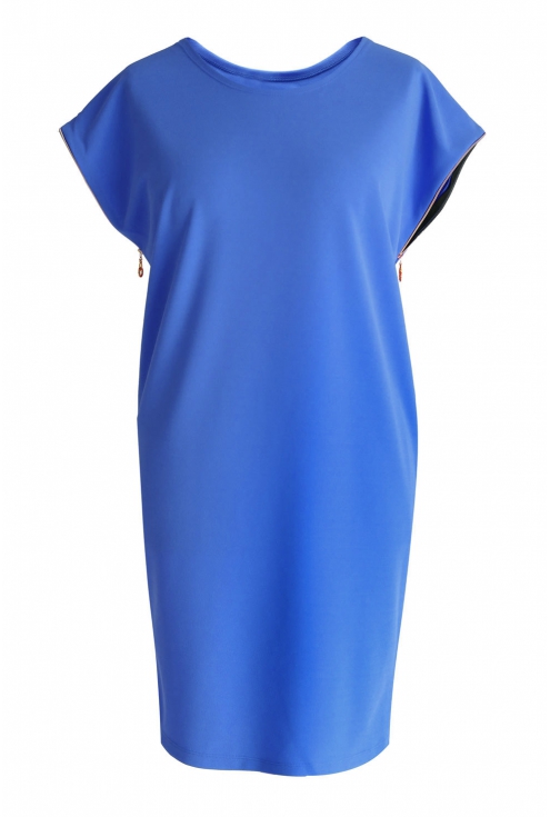 Niebieska sukienka z suwakami EDITH