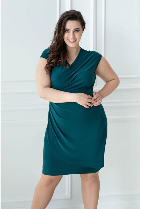 butelkowo zielona sukienka plus size duże rozmiary