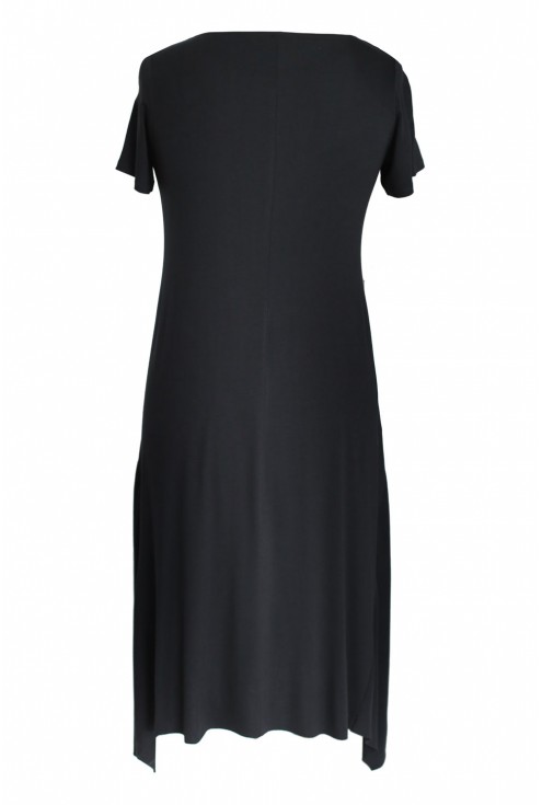 Czarna rozkloszowana sukienka - BASILIA