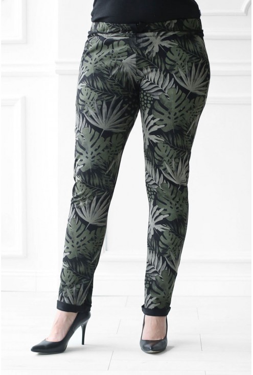 spodnie dresowe plus size w liście jamaica