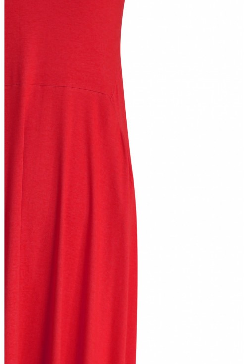 Czerwona rozkloszowana sukienka - BASILIA