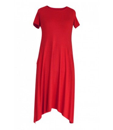 Czerwona rozkloszowana sukienka - BASILIA