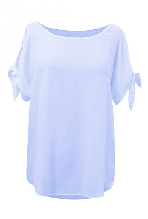 Błękitna szyfonowa bluzka LARISS