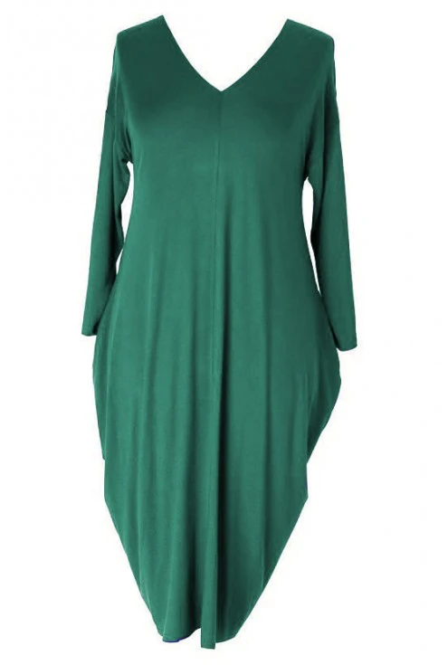 Zielona sukienka z długim xxl