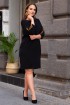 Czarna sukienka z ozdobnymi taśmami - NANCY