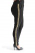 Czarne spodnie dresowe z lampasem w złoty wzór - CORNELIA