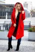 Czerwony płaszczyk wiosenny dresowy plus size ARJA