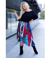 Spódnica plisowana z kolorowym wzorem - KAREN