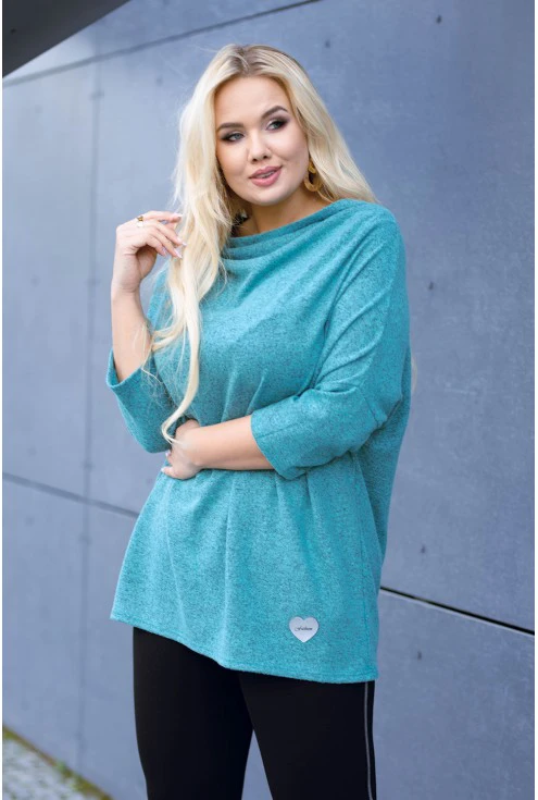 Miętowy sweterek w dużych rozmiarach plus size w sklepie XL-ka