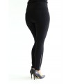 POLSKIE czarne legginsy plus size z ozdobnymi suwakami - ARIANA
