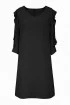 Czarna sukienka z szyfonowymi rękawami JANE