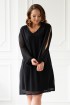 Czarna sukienka z rozcięciami na rękawach - RUBY