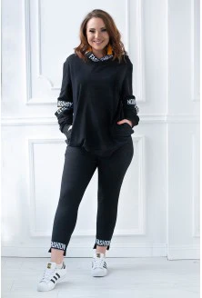 Czarny zestaw: bluza + legginsy - SOPHIE