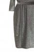 Srebrna błyszcząca sukienka z kopertowym dekoltem - VERA