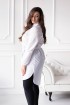 Biała długa tunika koszulowa z wiązaniem - ALIA