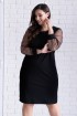 Czarna sukienka z tiulowymi rękawami - LORITA
