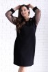 Czarna sukienka z tiulowymi rękawami - LORITA