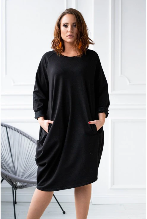 sukienka oversize czarna xxl plus size