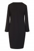 Czarna sukienka dresowa z dekoltem V w panterkę- MADELINE