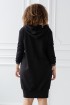 Czarna sportowa tunika/sukienka z kieszonką z przodu - FLORA