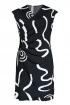 Czarna sukienka plus size z białym wzorem - PALOMA