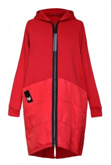 Czerwona zapinana kurtka/bluza z kapturem - GWEN