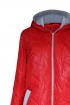 Czerwona pikowana kurtka z szarym ściągaczem - CAROLINA